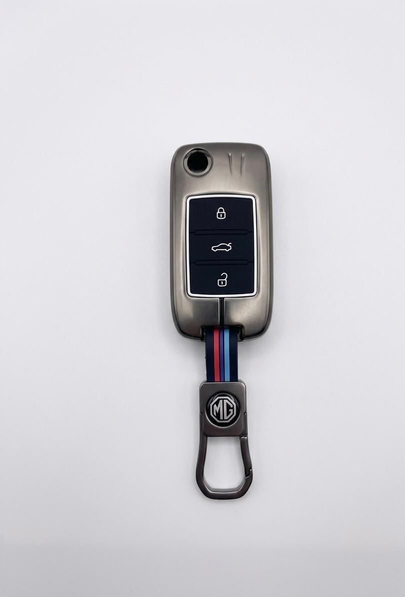 DRIVO Premium Metal Car Key Cover for MG – Anti-Rust Remote Key Case with Full Protection – Scratch & Shock Resistant – Compatible with MG ZS, MG5, MG6, RX5, HS 3-Button Key
