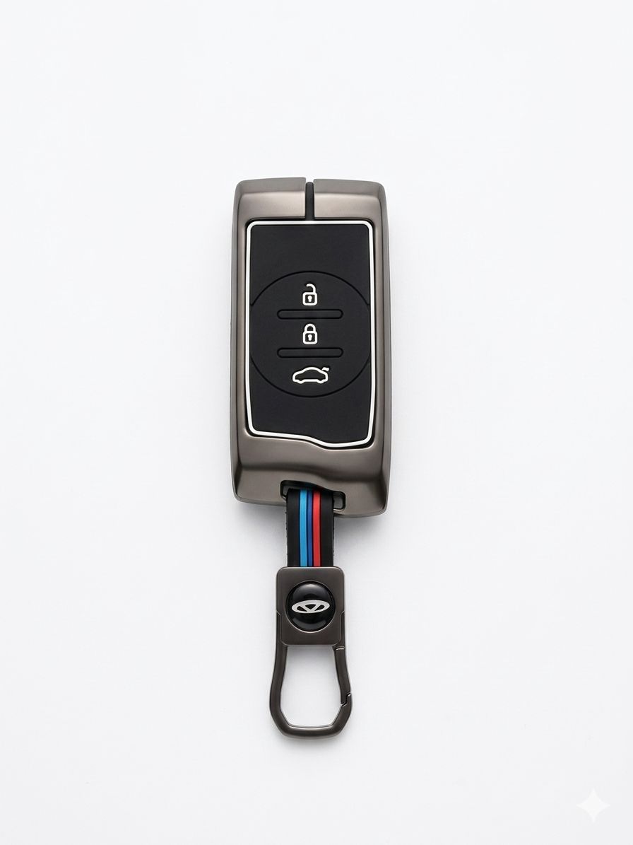 DRIVO Premium Metal Car Key Cover for Chery Tiggo– Anti-Rust Remote Key Case with Full Protection – Scratch & Shock Resistant – Compatible with Chery Tiggo 7Pro  4- 3-Button Key
